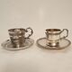 2 silver metal cups