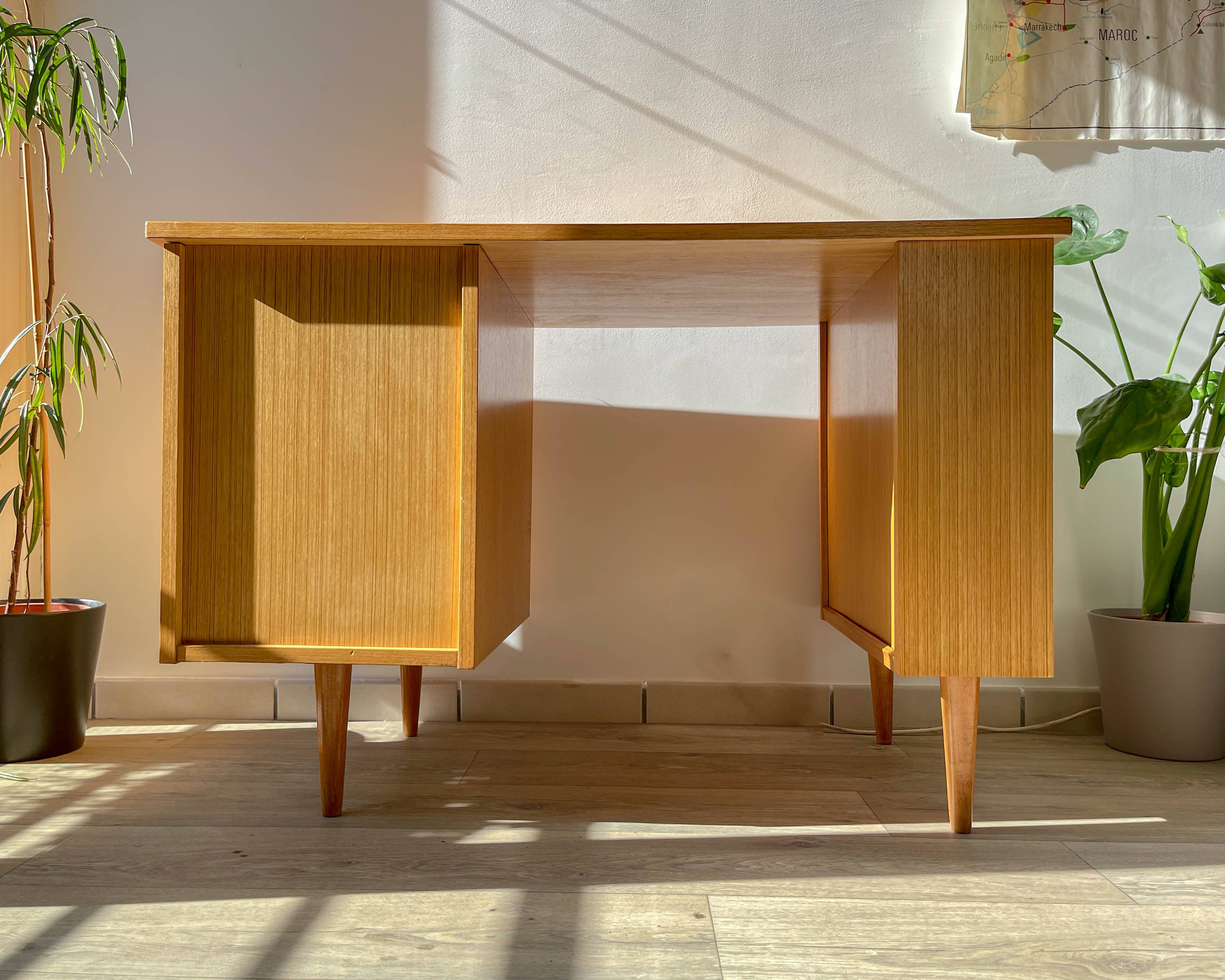 Vintage Scandinavian Formica Desk with 3 Drawers from the 70s