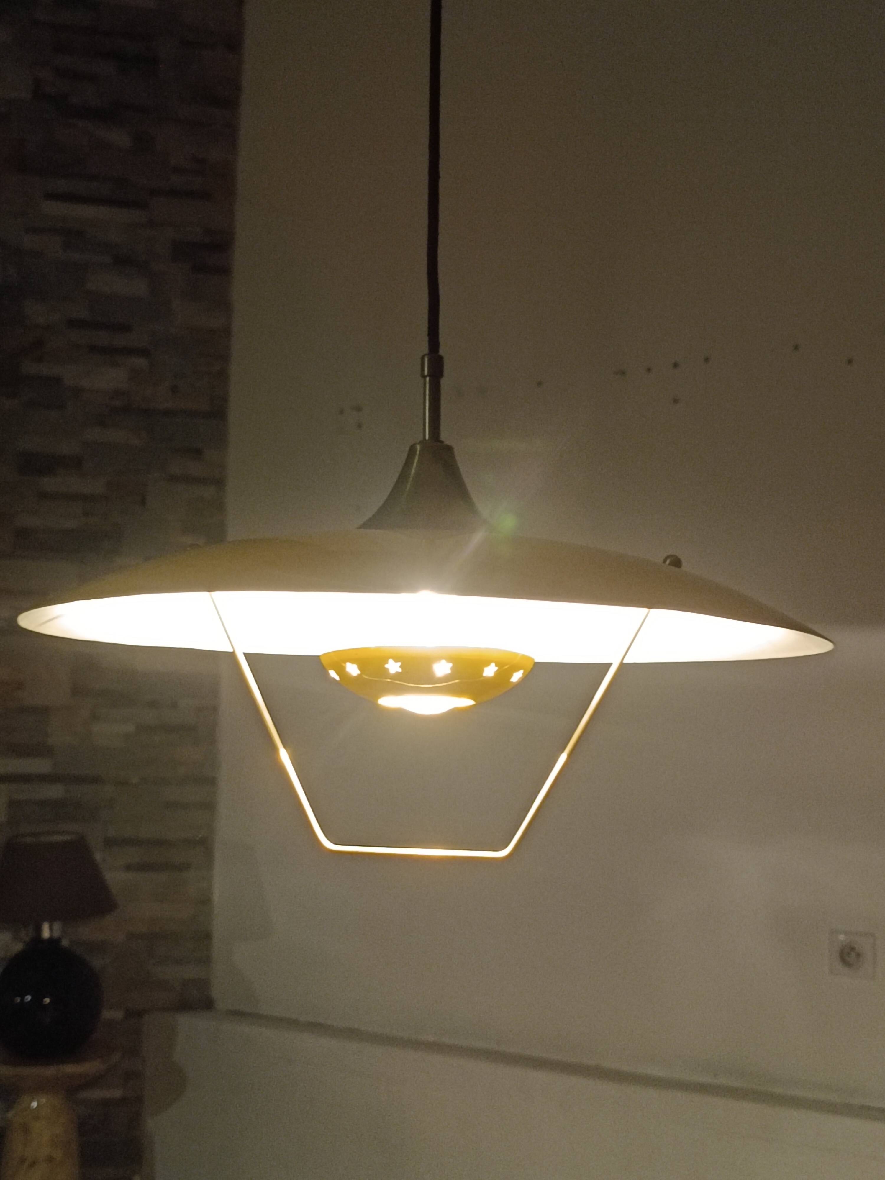 Hanging lamp with counterweight Italy 1950s