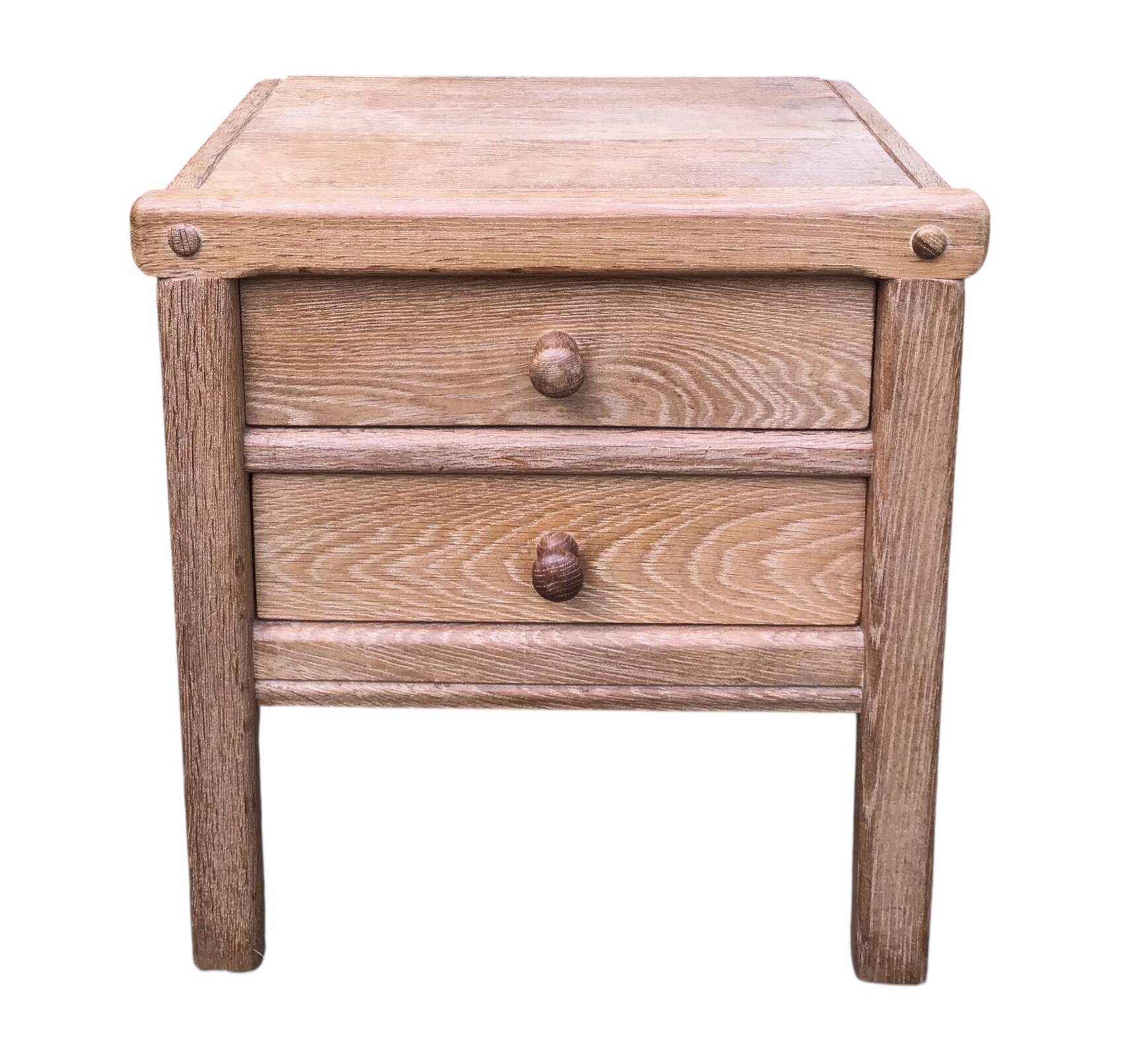 Pair of solid oak bedside tables circa 70-80