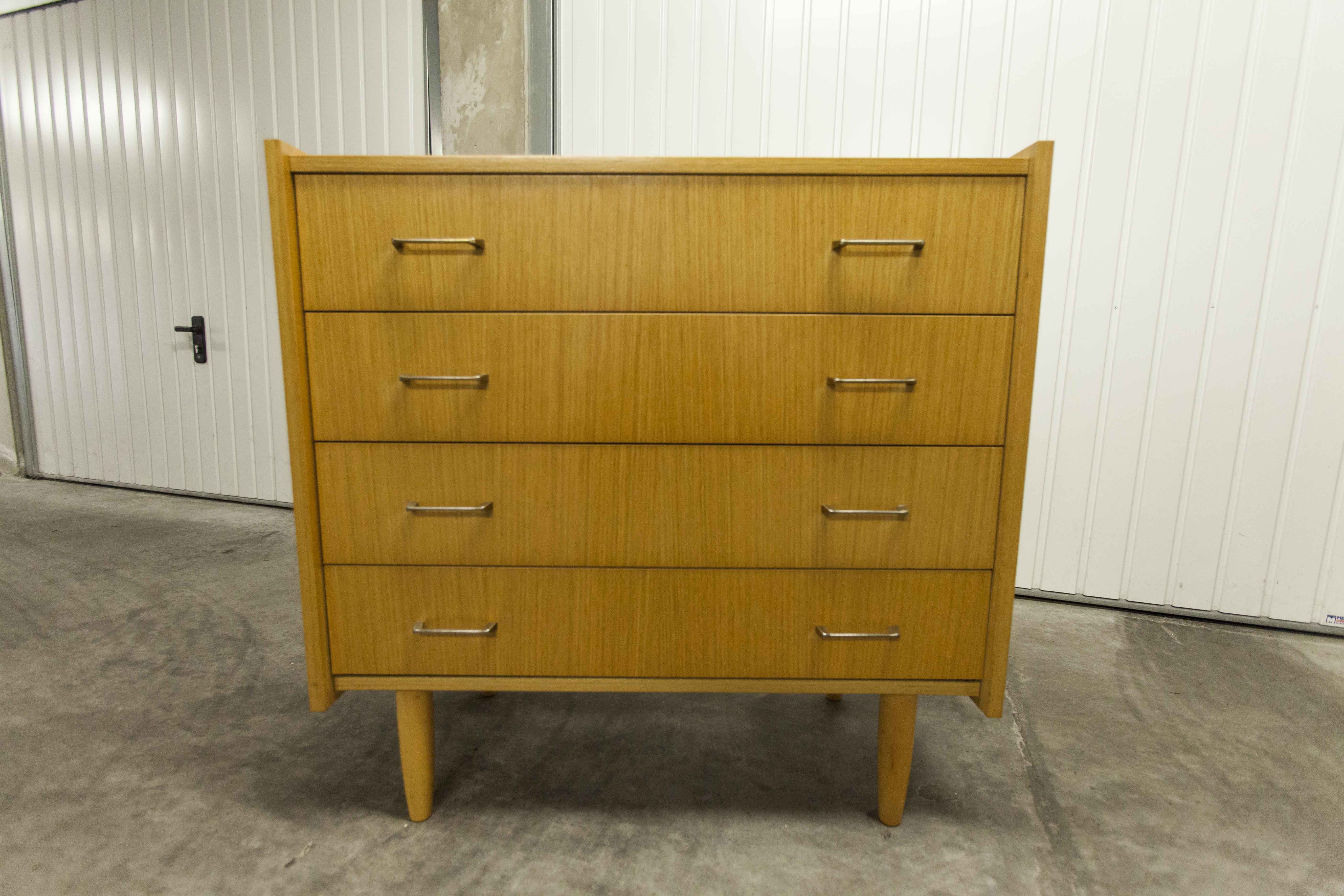 Commode scandinave  4 tiroirs 1990 couleur miel