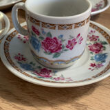 Tea set or coffee rose flowers 6 cups 5 under cups