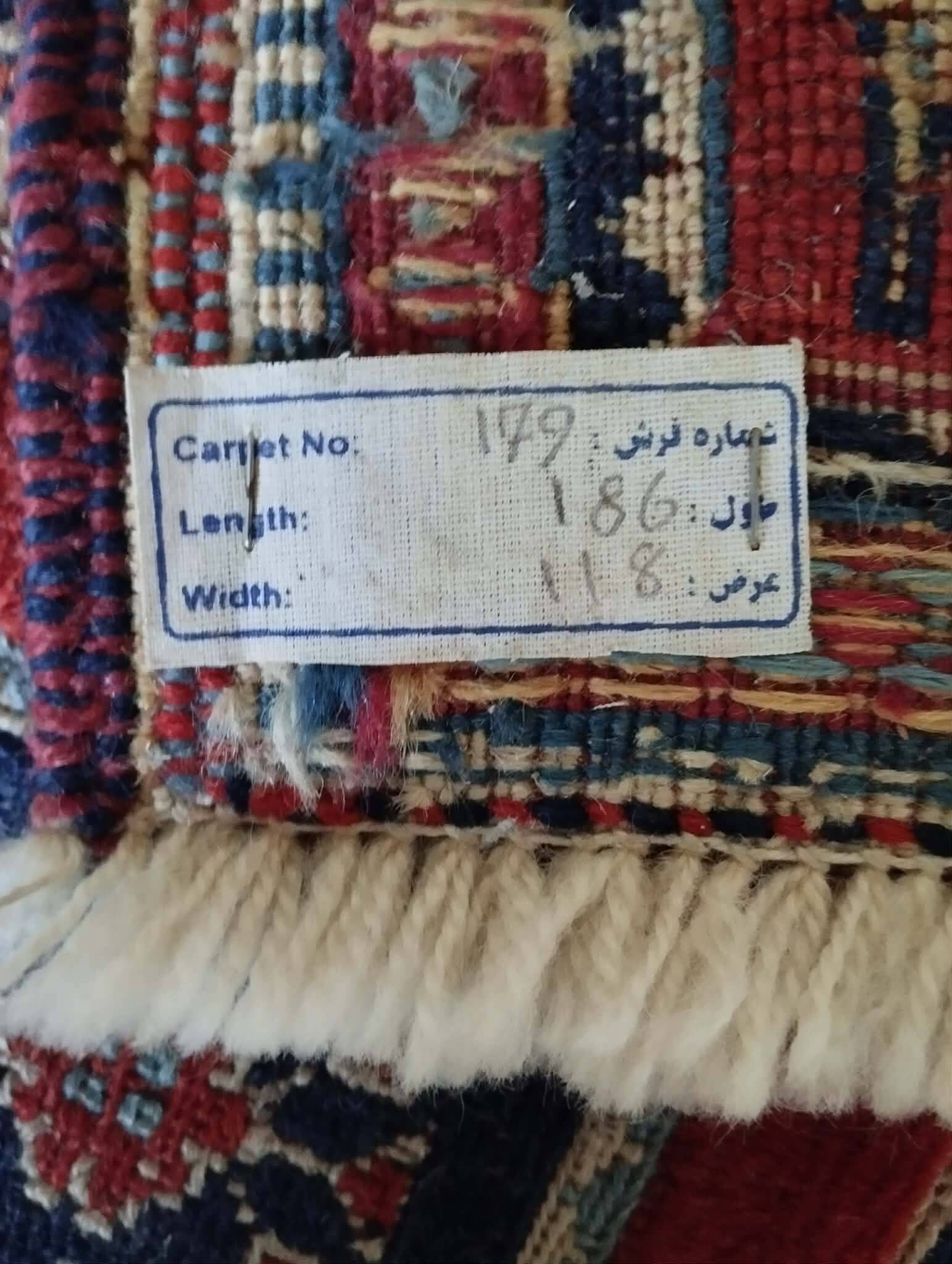 Persian Gabbeh Kilim Rug 186x118cm