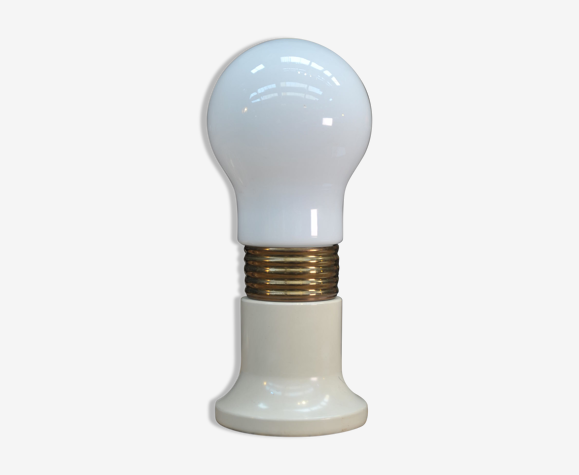 Lamp Design Shape Bulb in metal and glass 1970