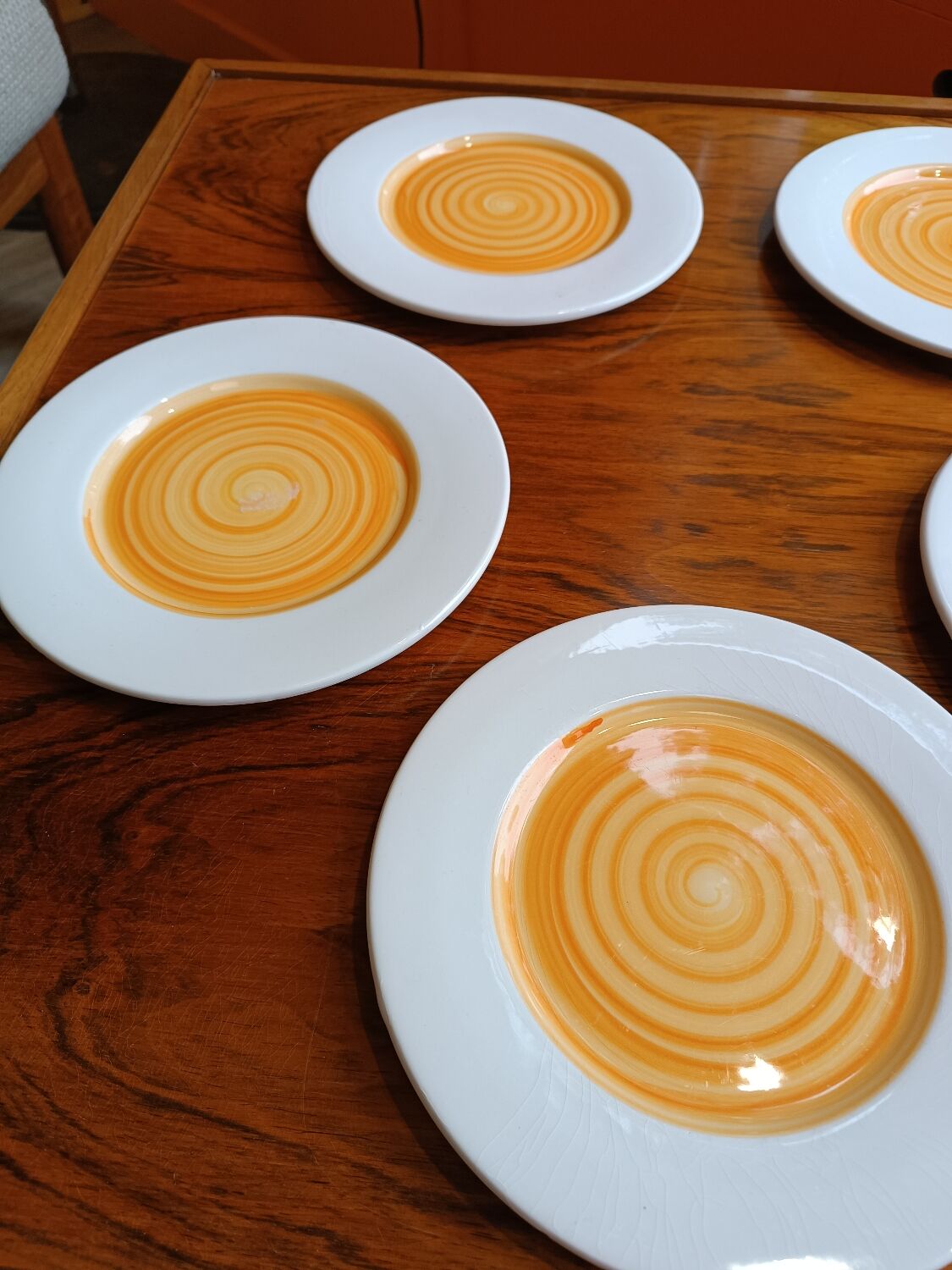 Italian plates 70's hand painted patterns