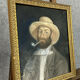 French school around 1900 the man in pastel hat on a black background