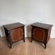Pair of Occasional Tables with Mahogany Doors and Brass Inlays. Work F