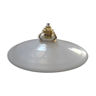 Old lampshade suspension opaline white smooth tbe art deco 1940 Ø 26 cm TBE