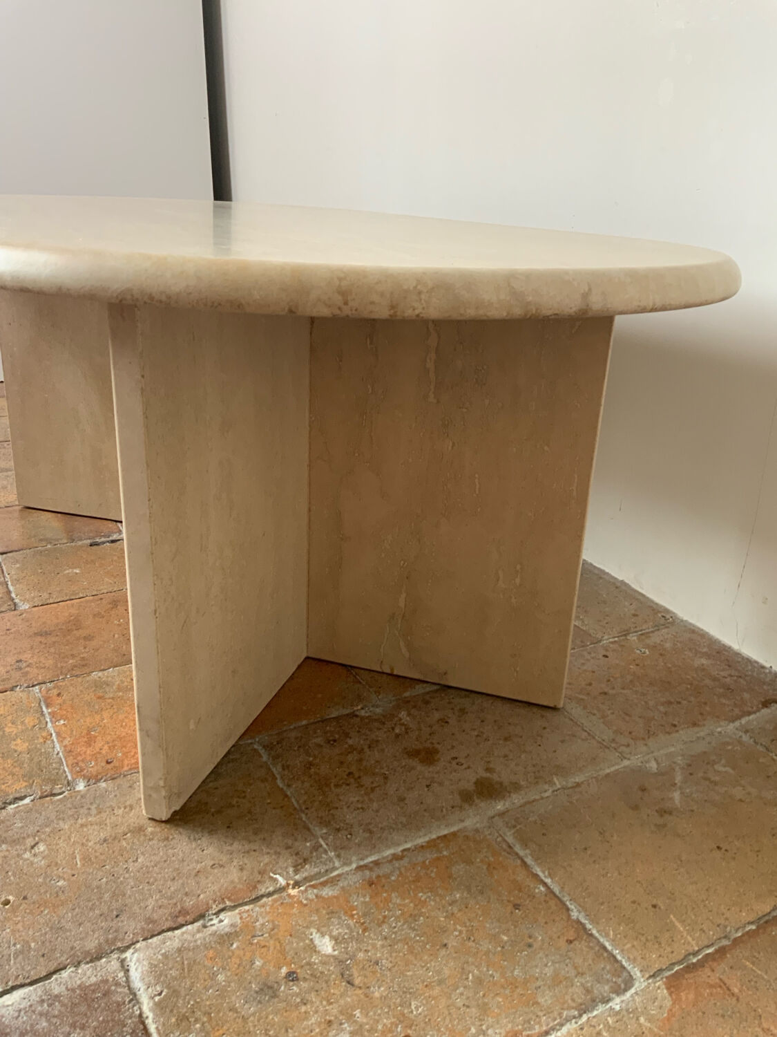 Travertine coffee table