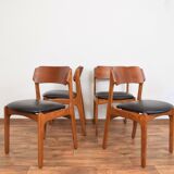 Mid-century danish teak & leather dining chairs by Erik Buch, 1960