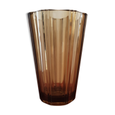 vase vintage en verre fumé