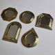 Ensemble de 5 miroirs marocains en laiton vintage 9x9cm