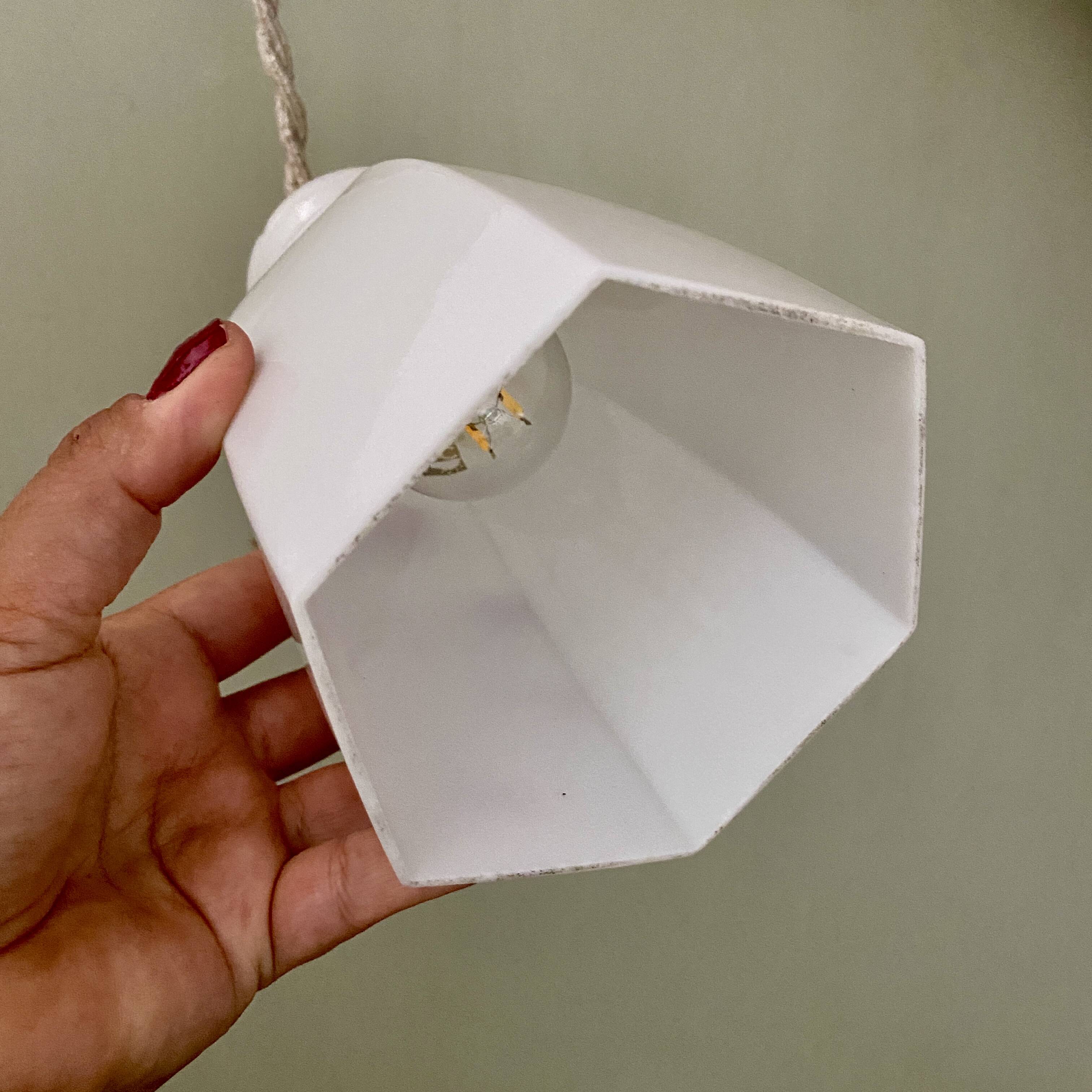 Vintage tulip pendant light in white opaline