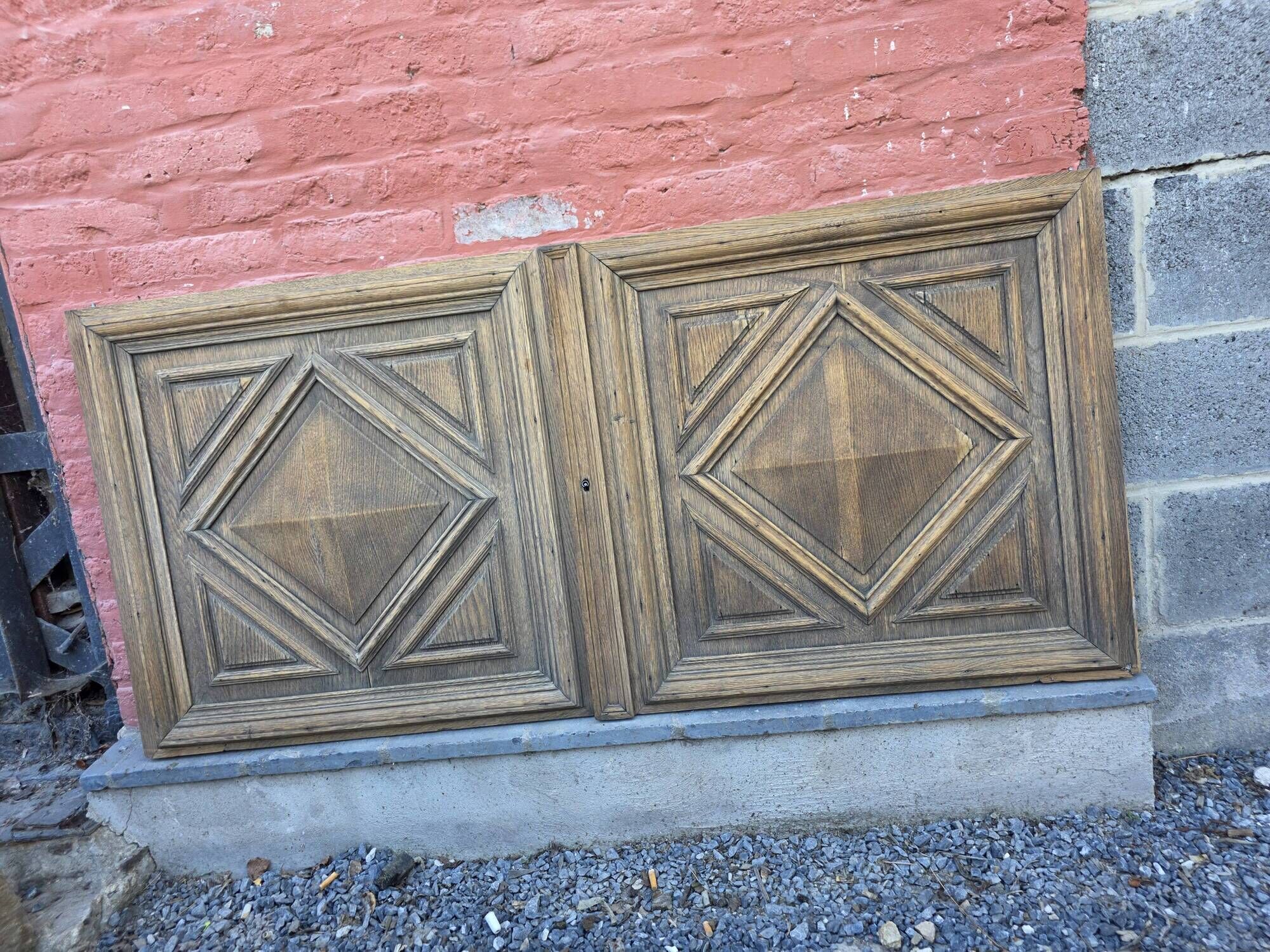 Pair of old solid oak doors