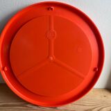Syla vintage orange plastic round mirror