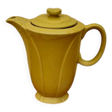 Théière en céramique jaune vintage