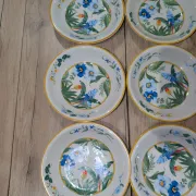 Lot 9 Deep Plates Porcelain Japan ARA S 933 Parrot & F Decor