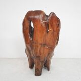 Hand carved wooden tree trunk chair, 1970's