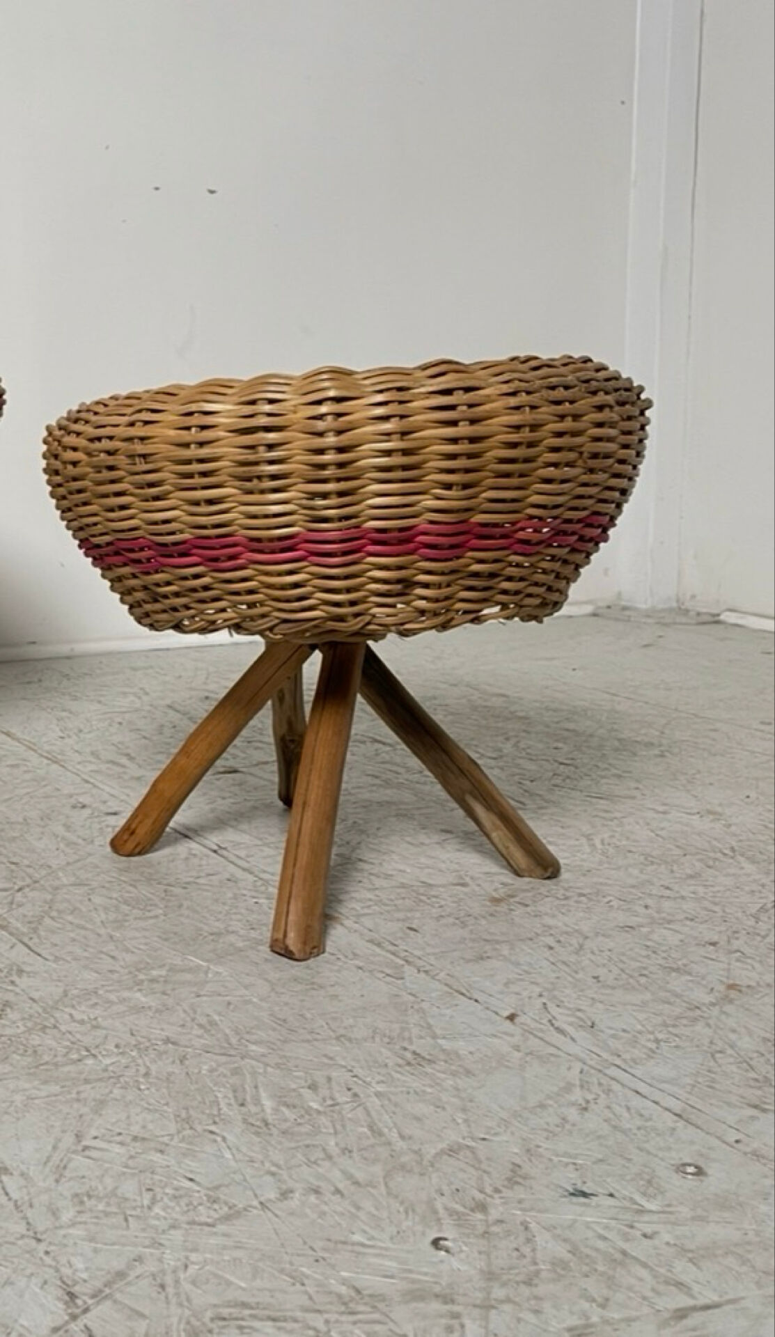 Rattan stool 1960