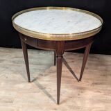 Mahogany bouillotte table, marble top