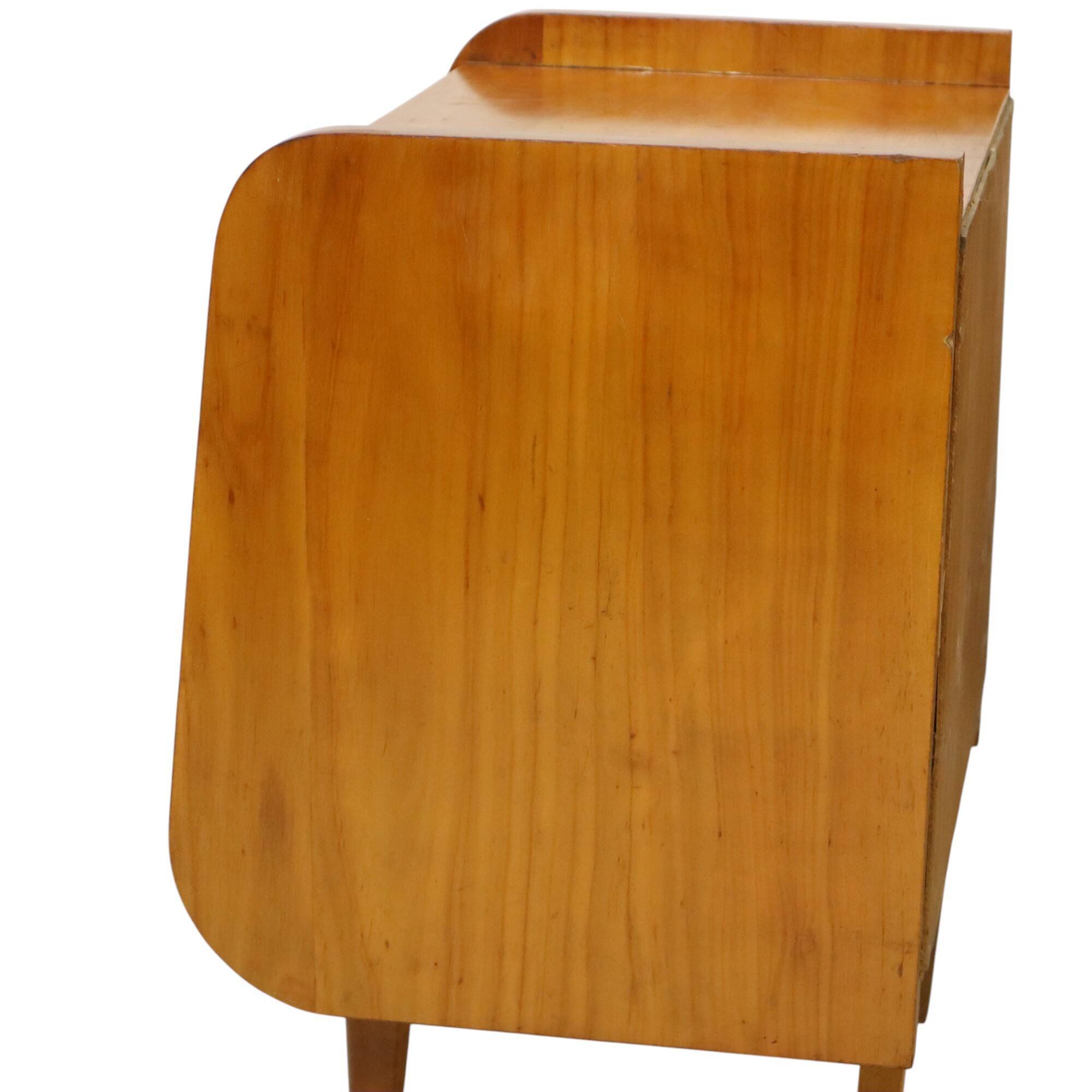 Pair of Fifties Rockabilly Wooden Bedside Tables Vintage Design