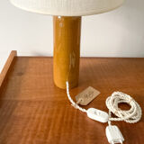 Stoneware and burlap lamp
