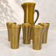 Vintage orangeade service in glazed ceramic – Gladys jug & 5 glasses