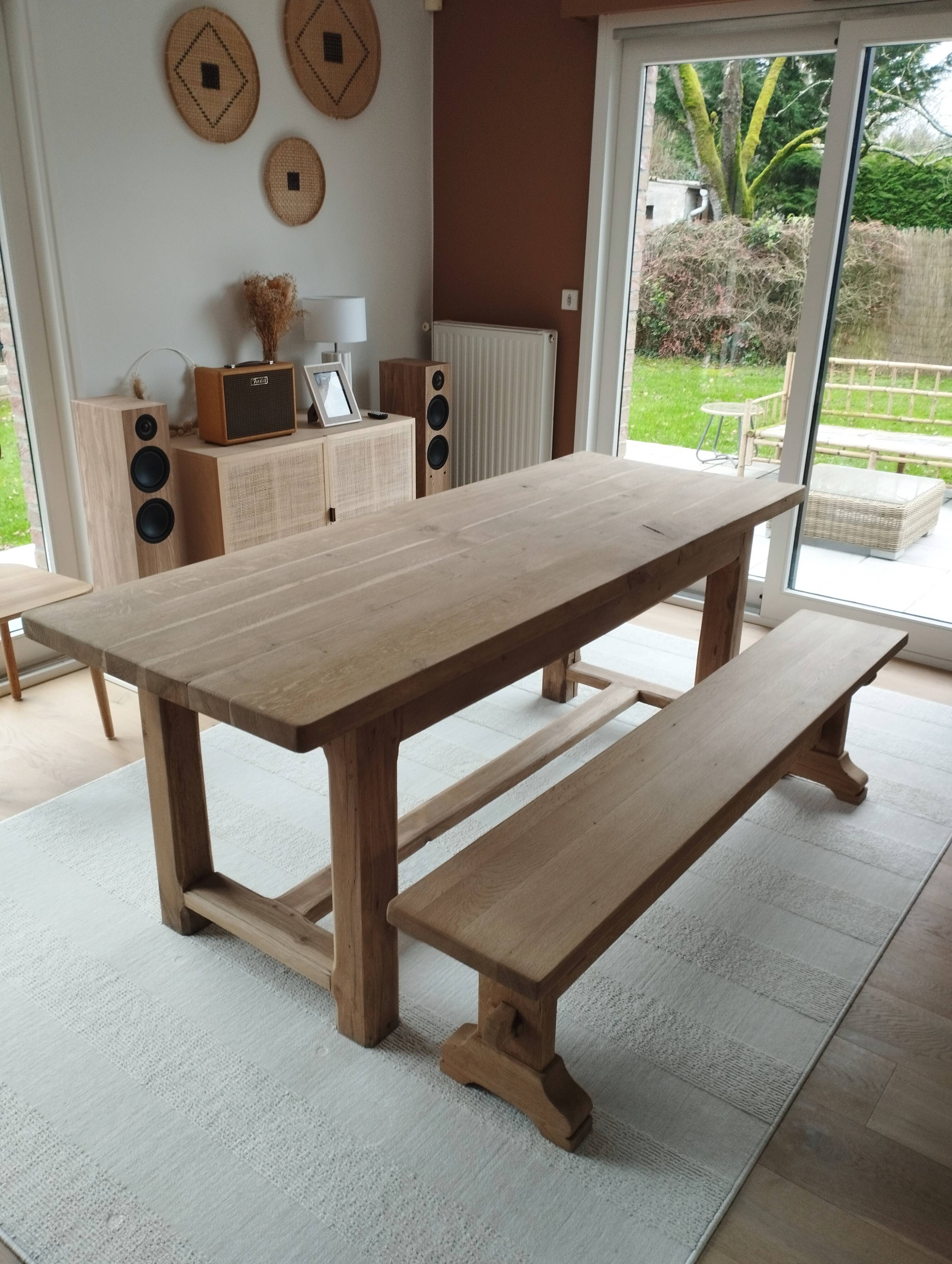Solid oak farm table
