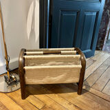 Vintage 70s wooden magazine rack