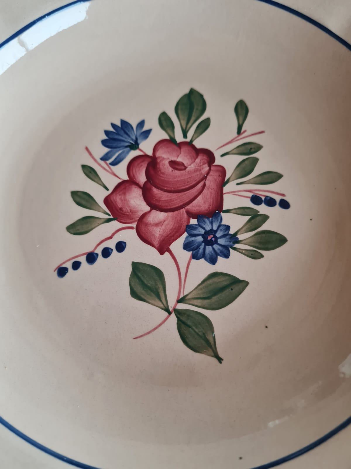 Set of 6 hollow plates Digoin Sarreguemines