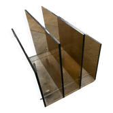 Plexiglass magazine rack with wheels