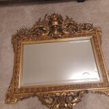 Miroir Napoléon III en stuc doré