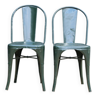 Paire de chaises tolix modèle b 1930 (première édition)