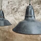 Set old enamel lamps factory lamps blue black
