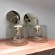 Pair of vintage smoked glass wall lights