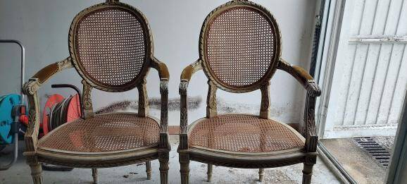 Louis XVI caned armchairs