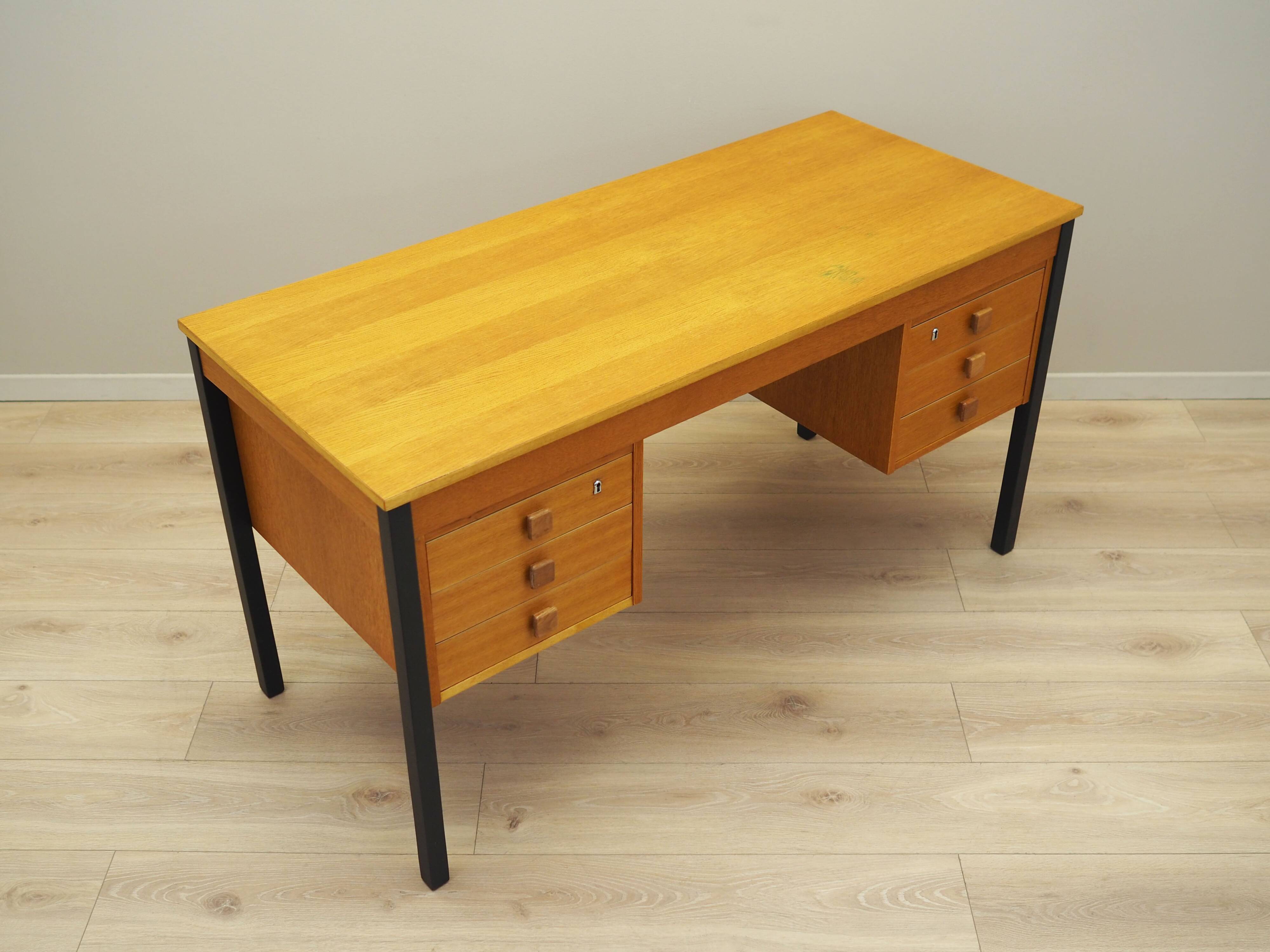 Ash desk, Danish design, 1970s, manufacturer: Domino Møbler