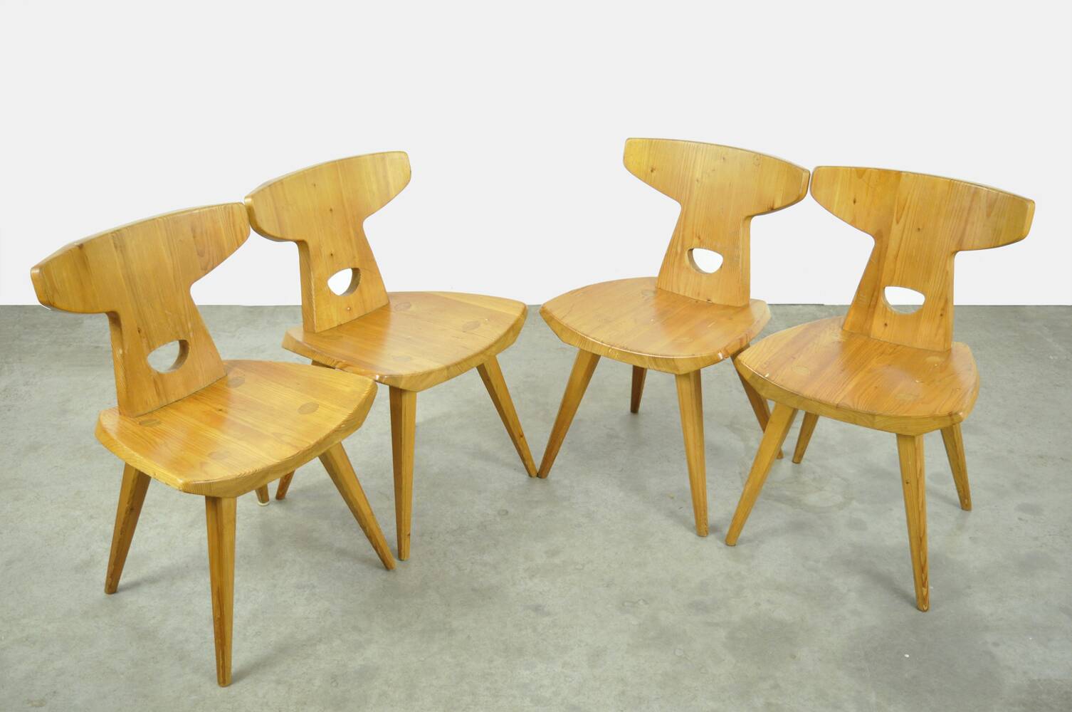 Vintage handmade dining table chairs by Jacob Kielland-Brandt for I. Christiansen, Denmark 1960s