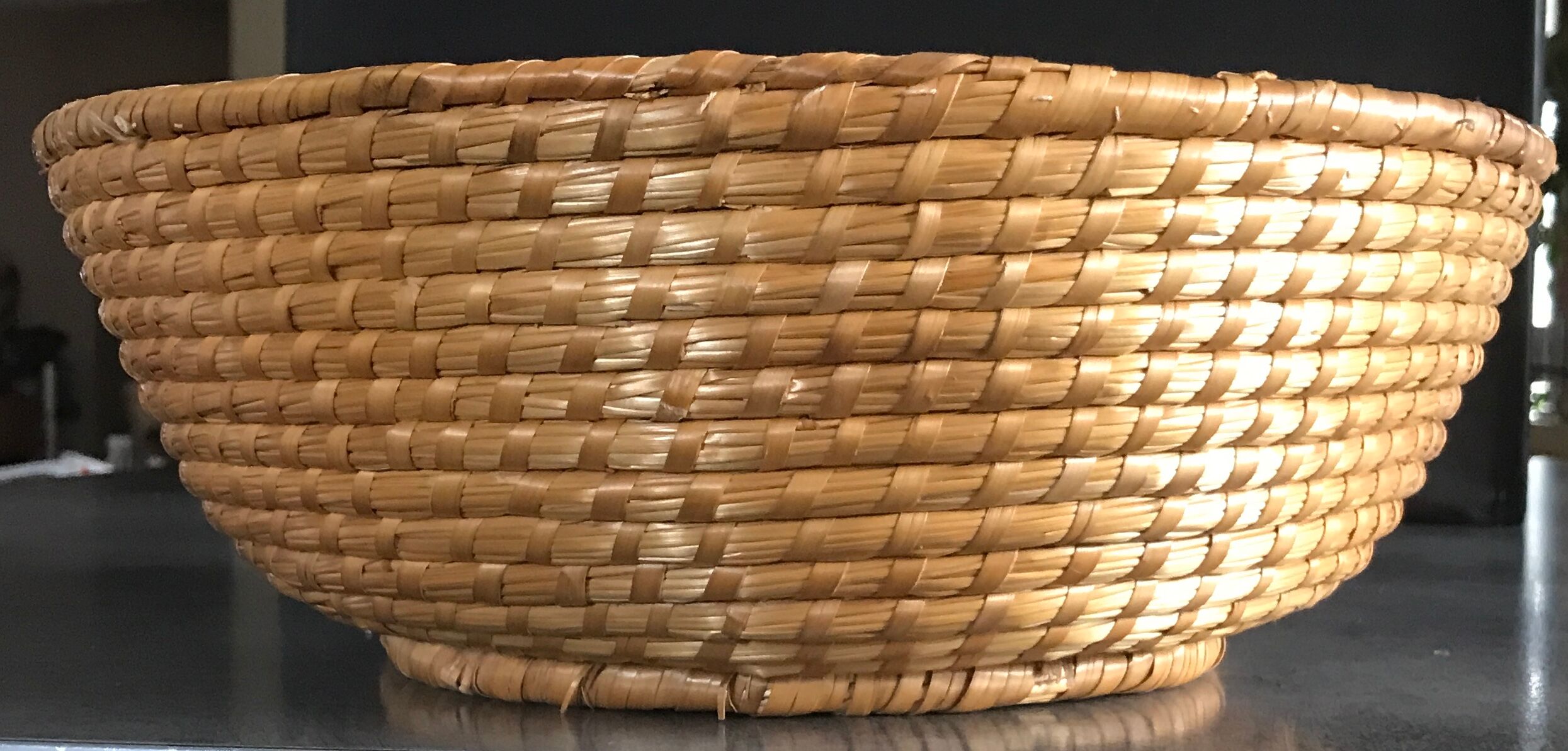 Vintage woven straw basket 29 cm