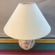Old Moustiers ceramic lamp with white lamp shade