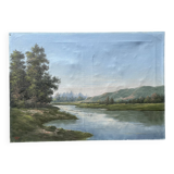 Painting, landscape signed E. Pirson 1969