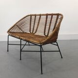 Mid-Century Rattan Bench, 1960s Product Overview