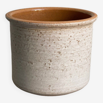 Vintage beige ceramic planter / flower pot
