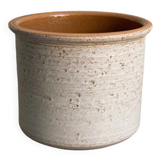 Vintage beige ceramic planter / flower pot