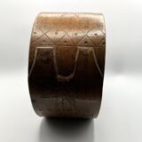 Boîte suédoise ancienne en bois courbé avec couvercle • Art populaire