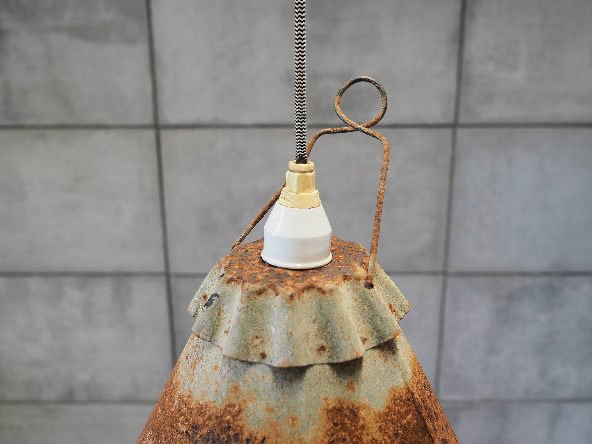 Metal lamp, industrial style, 1950s