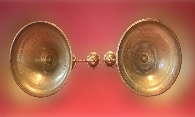 Pair of candlesticks three fires art deco agad - golden metal