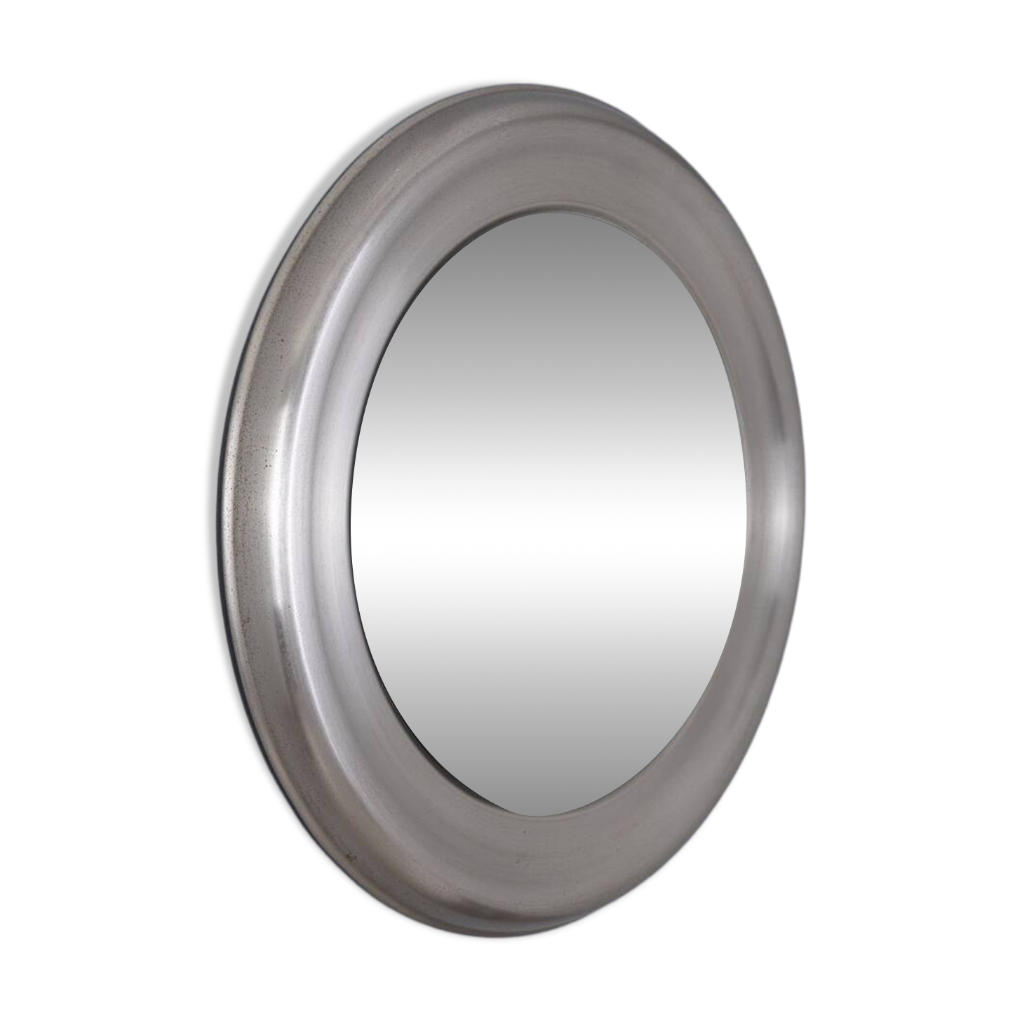 VINTAGE 1960S ROUND WALL MIRROR IN METAL BY GOFFREDO REGGIANI