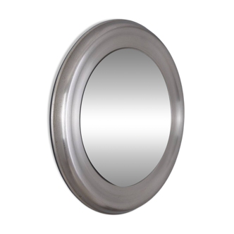 VINTAGE 1960S ROUND WALL MIRROR IN METAL BY GOFFREDO REGGIANI