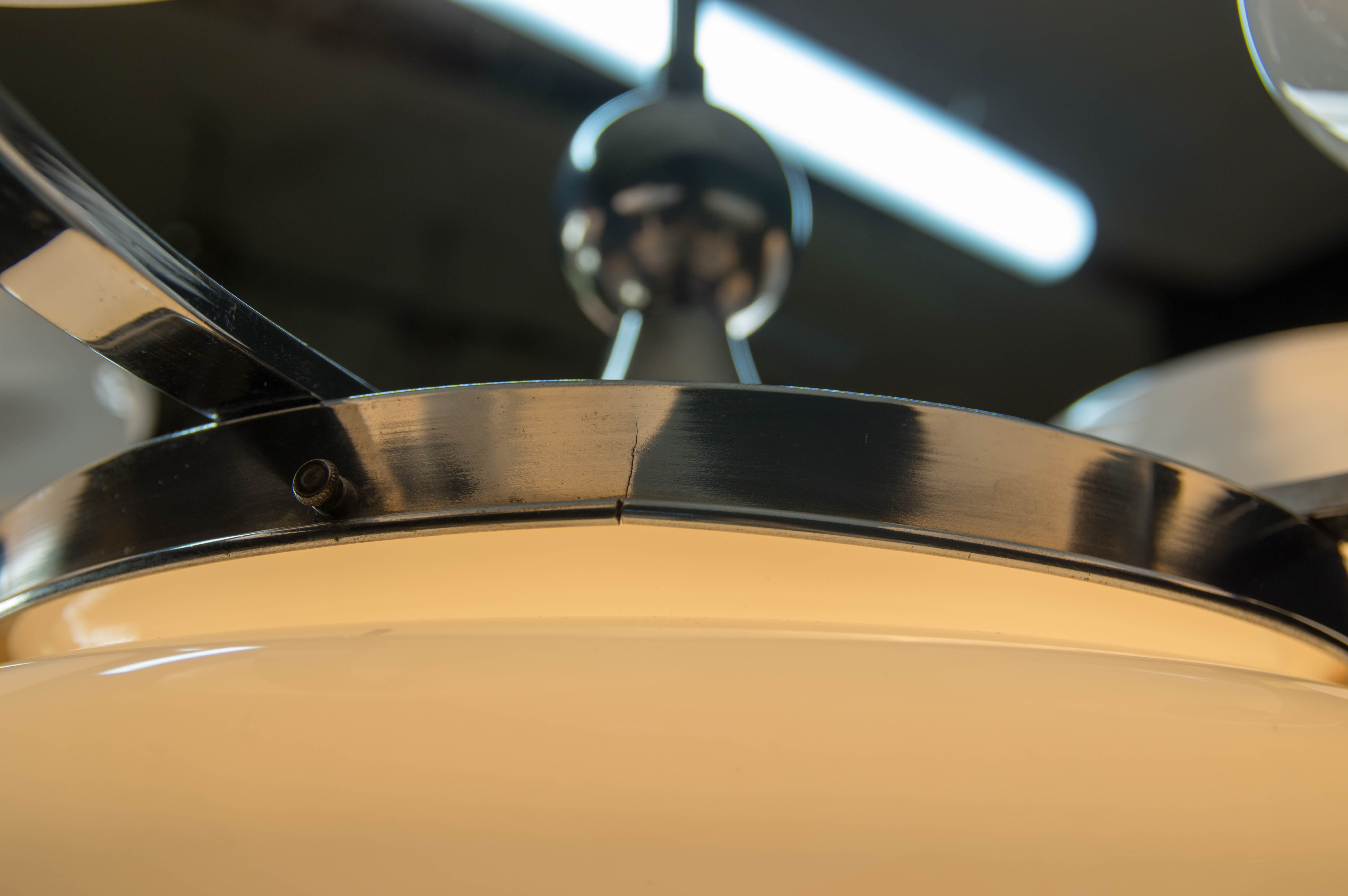 6-flamming art deco chrome-plated chandelier, 1930